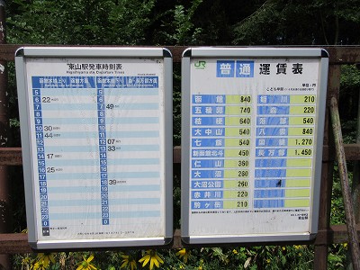 東山駅時刻表・運賃表