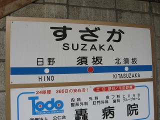 須坂駅名標